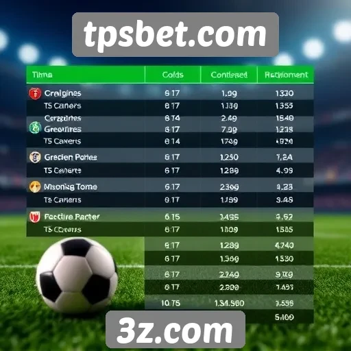 Comparativo das odds disponíveis no tpsbet.com